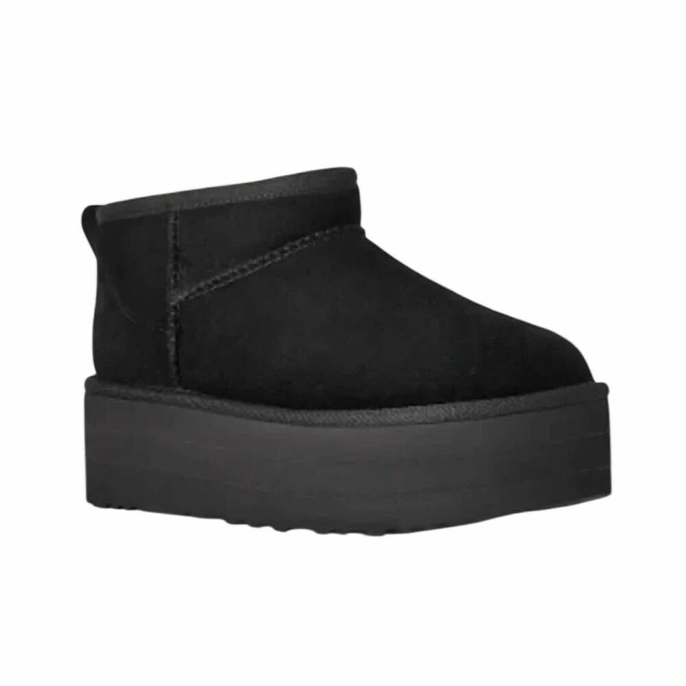 NEW UGG women's classic mini platform slide on winter boots in black